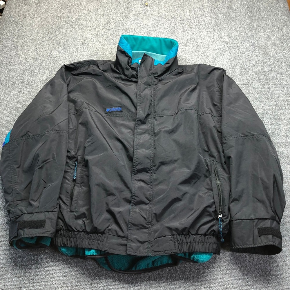 Columbia Bugaboo 3-in-1 Interchange Jacket Mens Large Black Teal Fleece